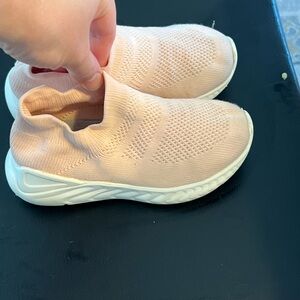 Light Pink Slip-On Knit Sneakers - Women's Casual Comfort